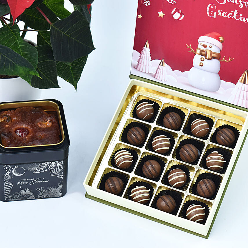 Delicious Treats and Poinsettia Combo