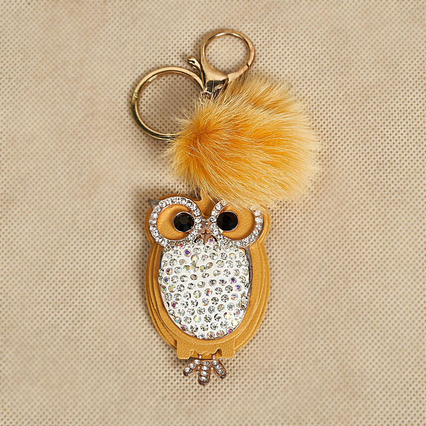 Designer Bag Tag cum Key Chain Peach