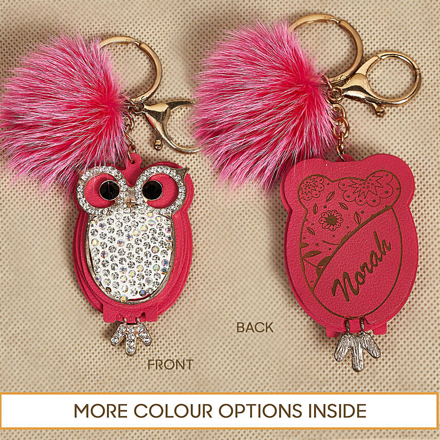 Designer Bag Tag cum Key Chain Pink