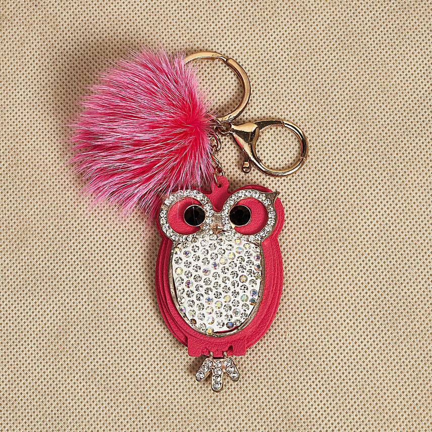 Designer Bag Tag cum Key Chain Pink