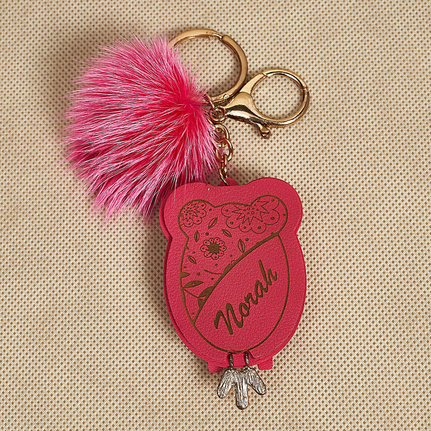Designer Bag Tag cum Key Chain Pink