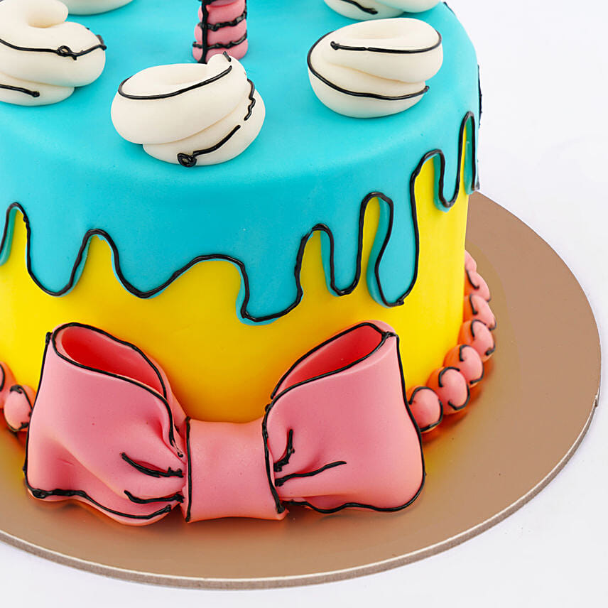 Drip and Bow Delight Red Velvet Cake