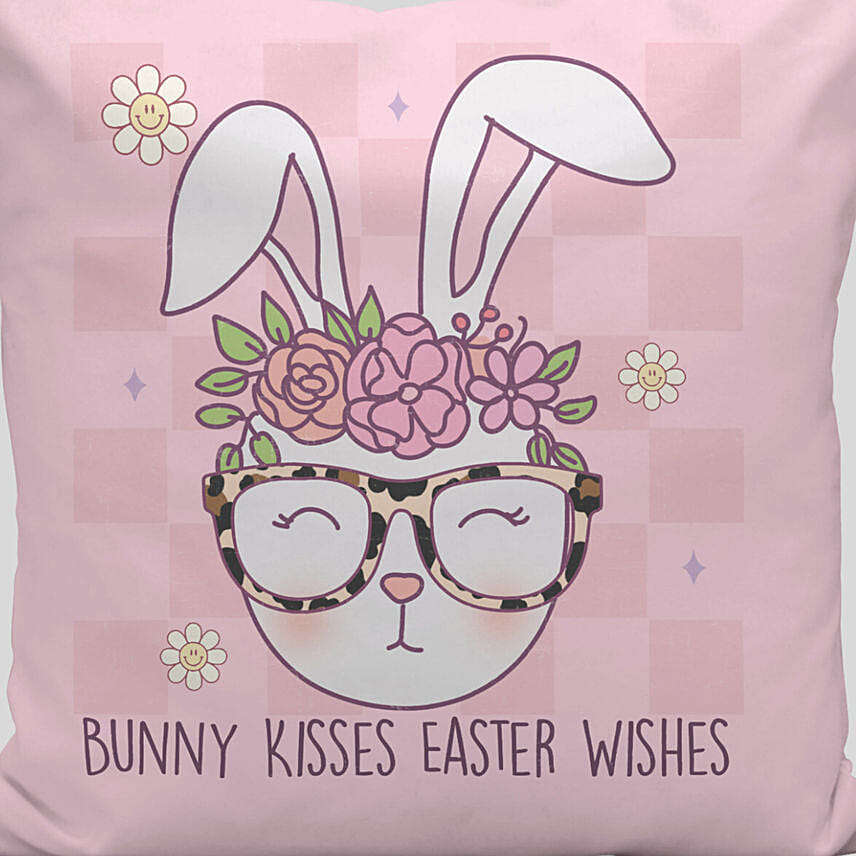 Easter Bunny Kisses Pink Cushion