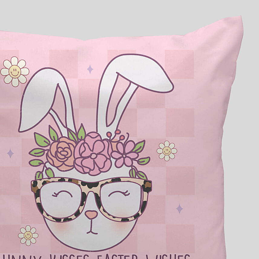Easter Bunny Kisses Pink Cushion