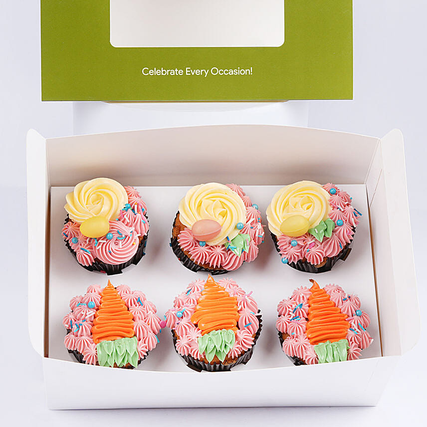 Easter Charm Red Velvet Cupcakes