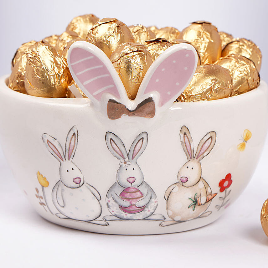 Easter Golden Eggs In Bowl