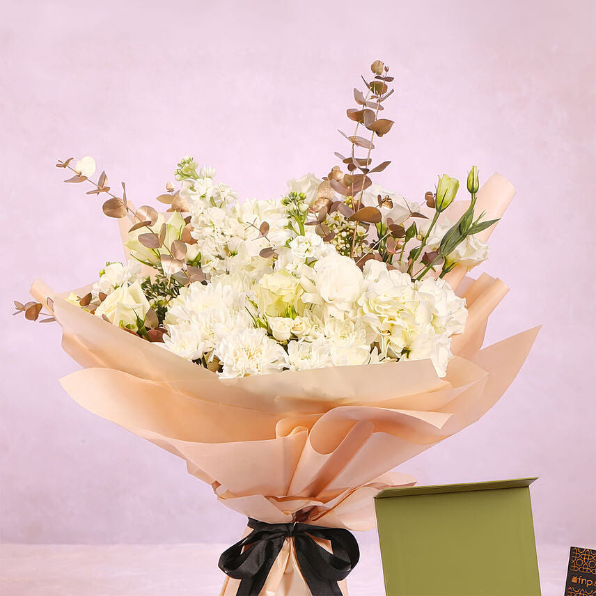 Eid Floral Arrangement With Baklawa Box