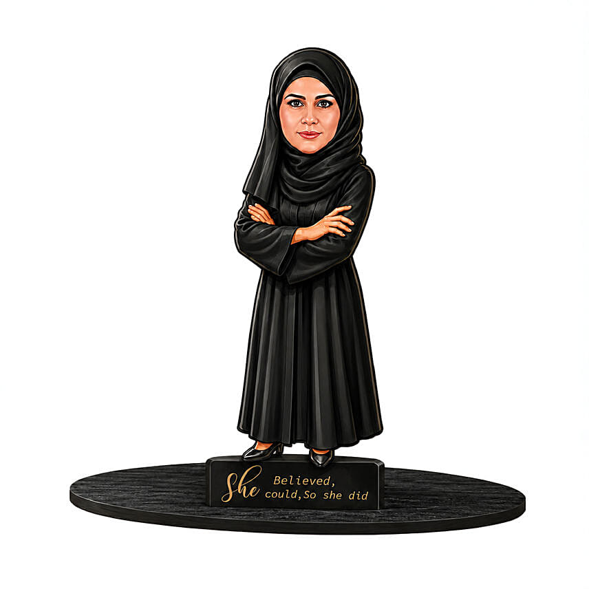 Elegant Abaya Lady Caricature