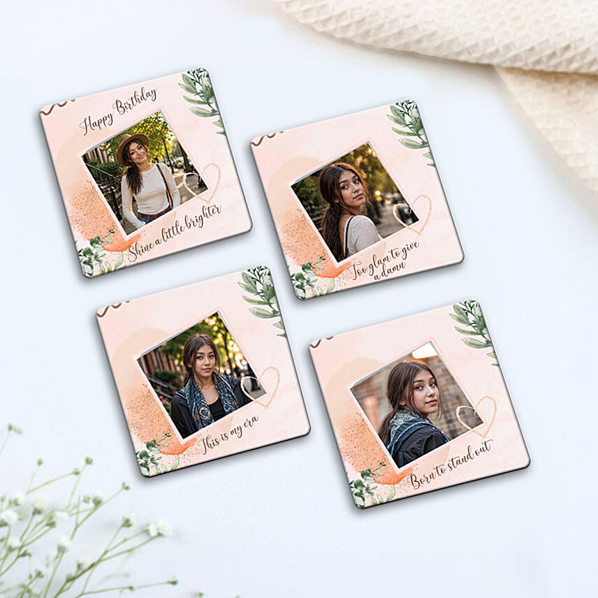 Elegant Birthday Fridge Magnet set of 4