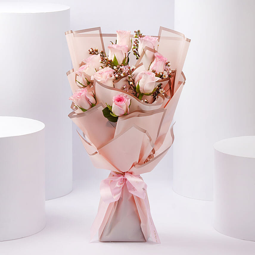 Elegant Blush Pink Rose Bouquet