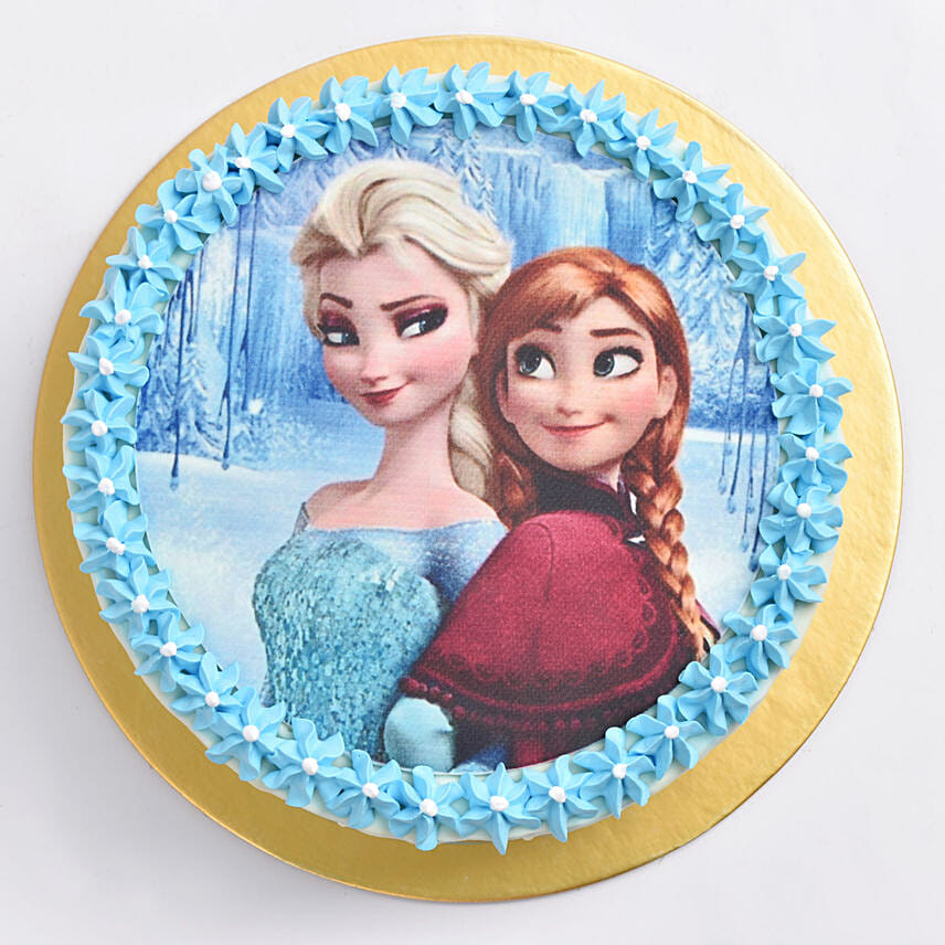 Elsa and Anna Vanilla Cake