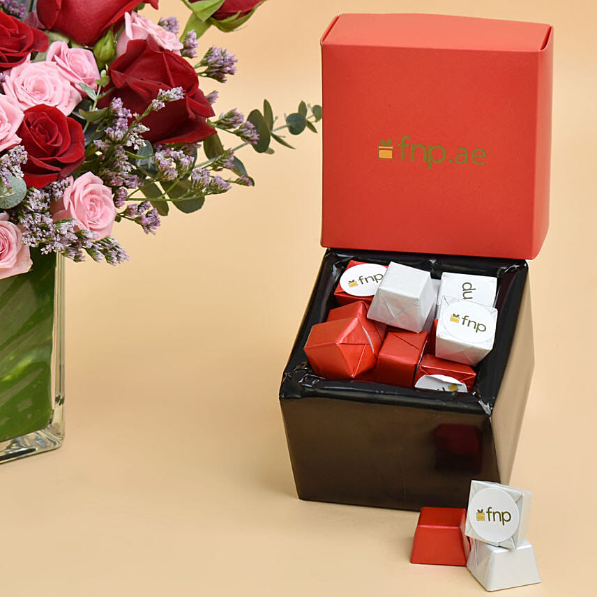 Endless Love Flower Arrangement With Chocolates