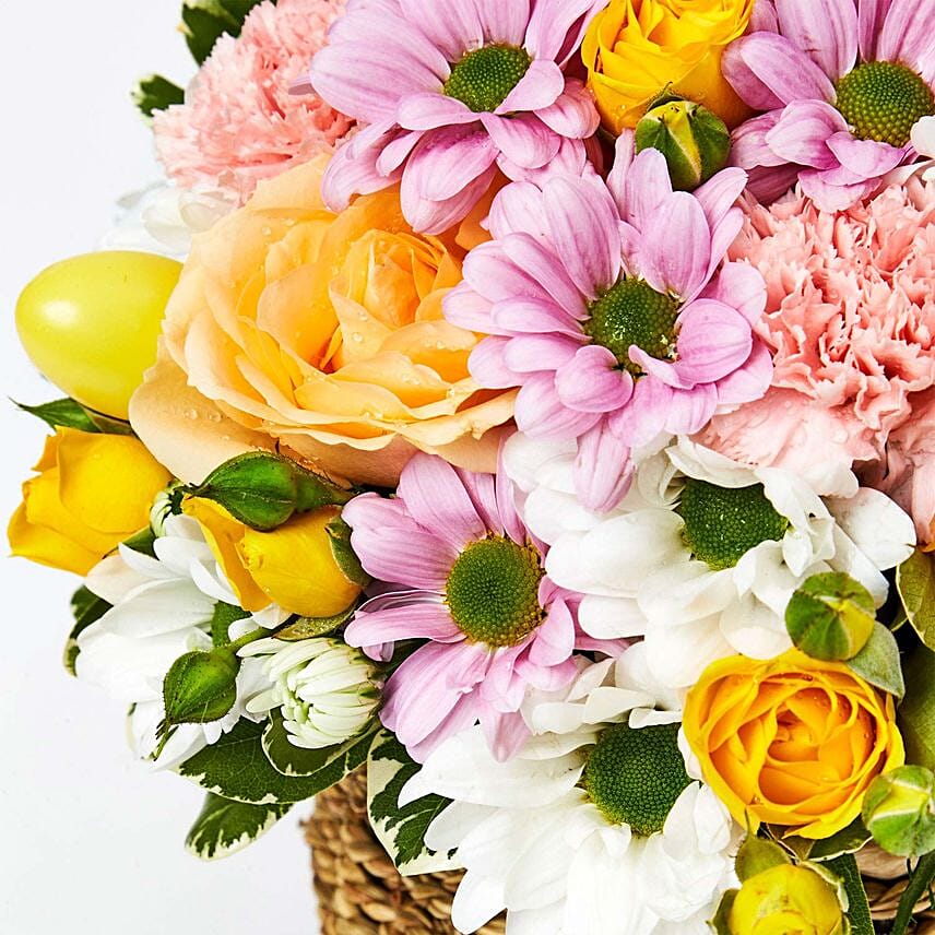 Exotic Flowers Basket Arrangement