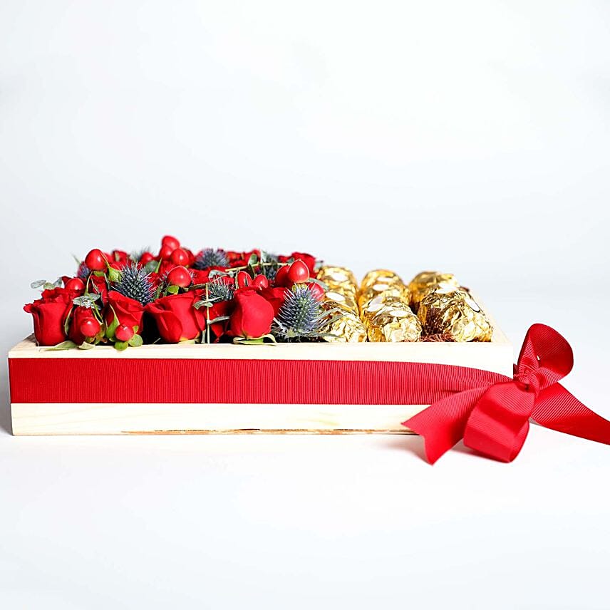 Exotic Roses and Chocolates Arrangement