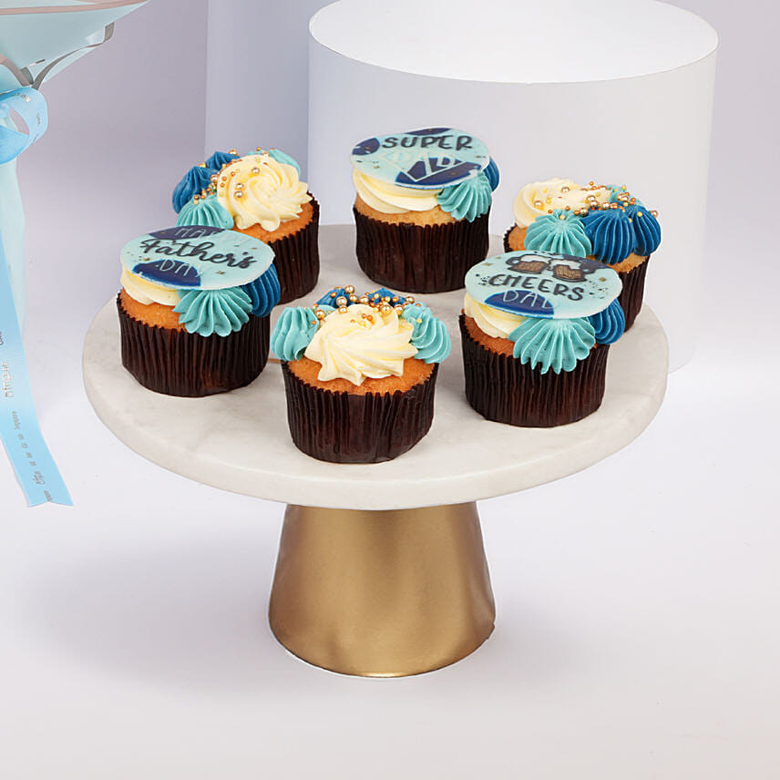 Fathers Day Bouquet with Cupcakes