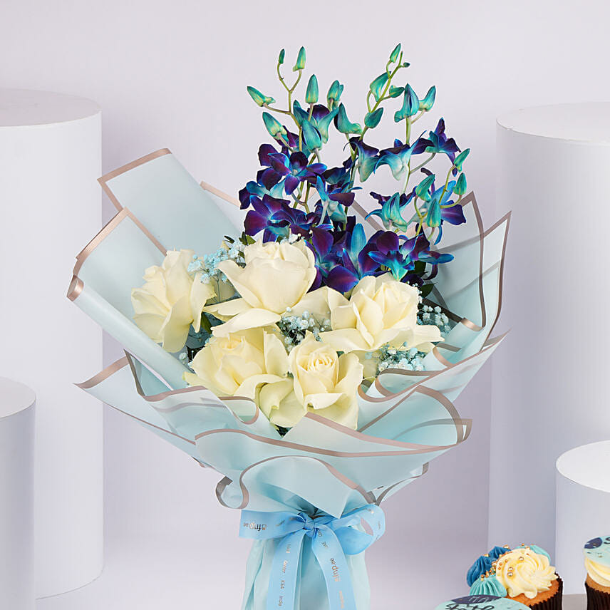 Fathers Day Bouquet with Cupcakes