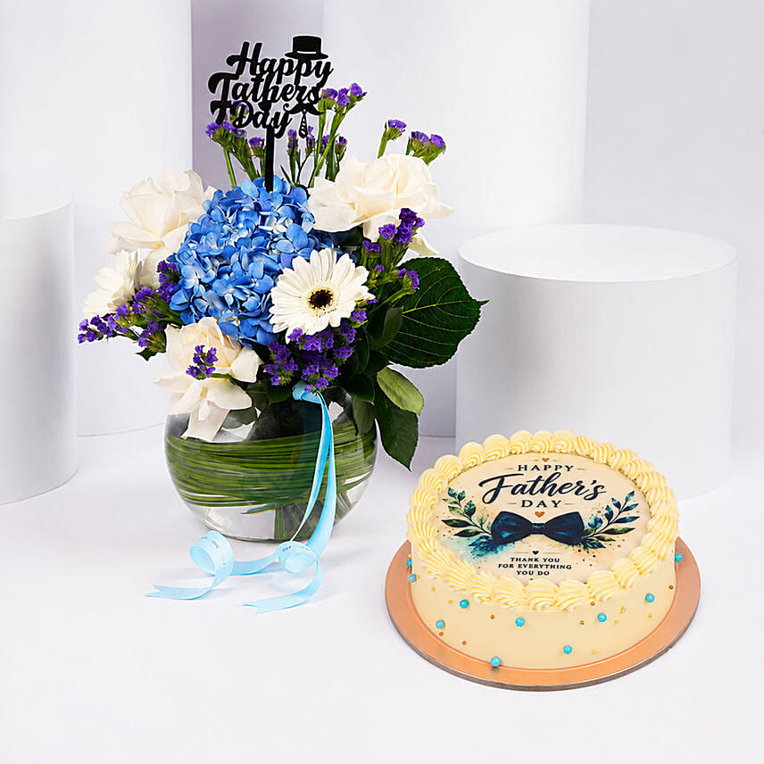 Fathers Day Floral Cake Combo
