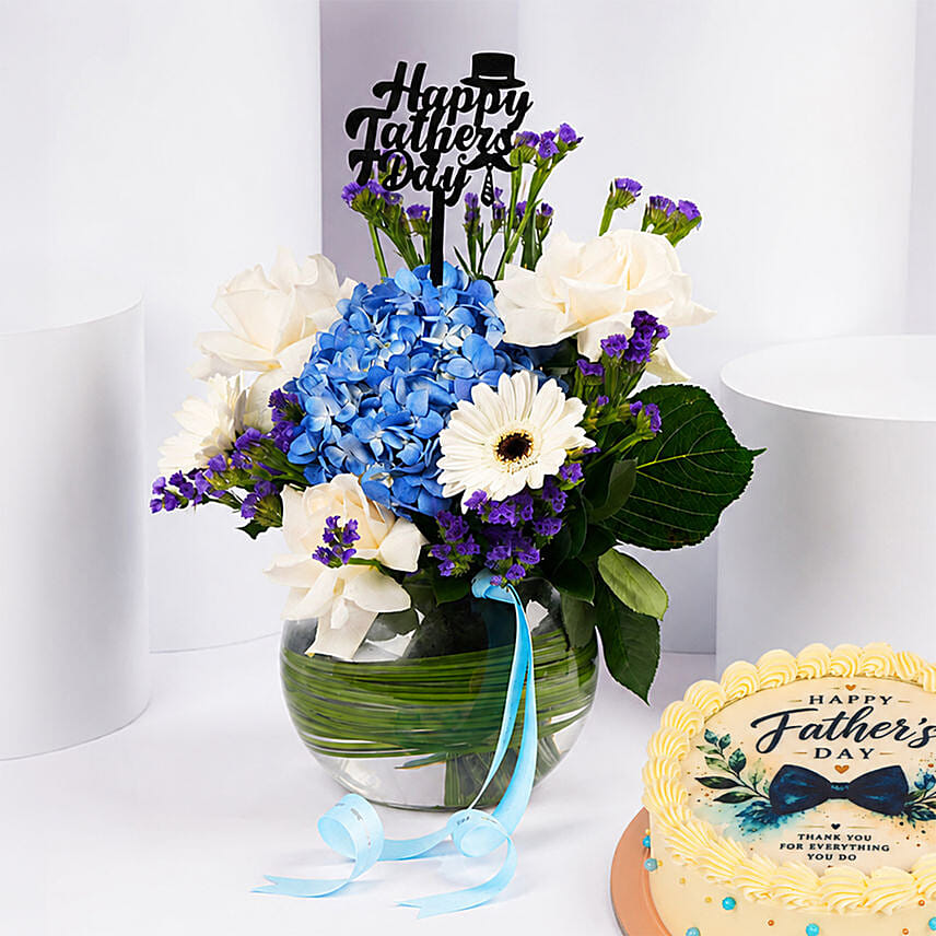 Fathers Day Floral Cake Combo