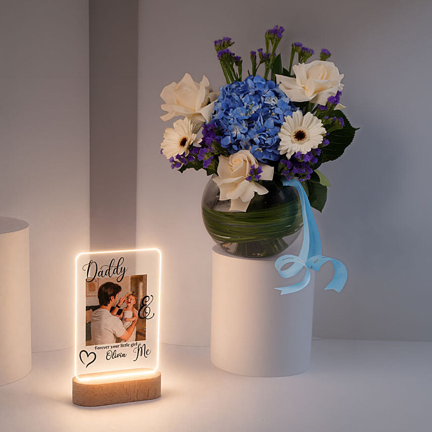 Fathers Day Flowers And LED Lamp