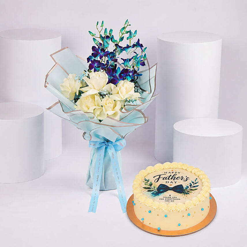 Fathers Day Sweet Blooms And Cake