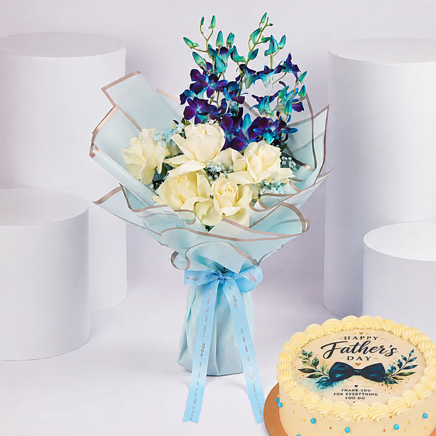 Fathers Day Sweet Blooms And Cake