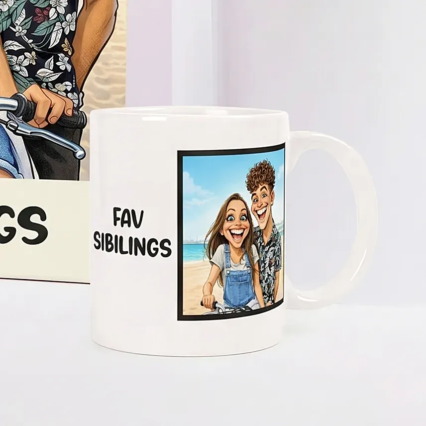 Sibling Love Canvas Print and Mug Set