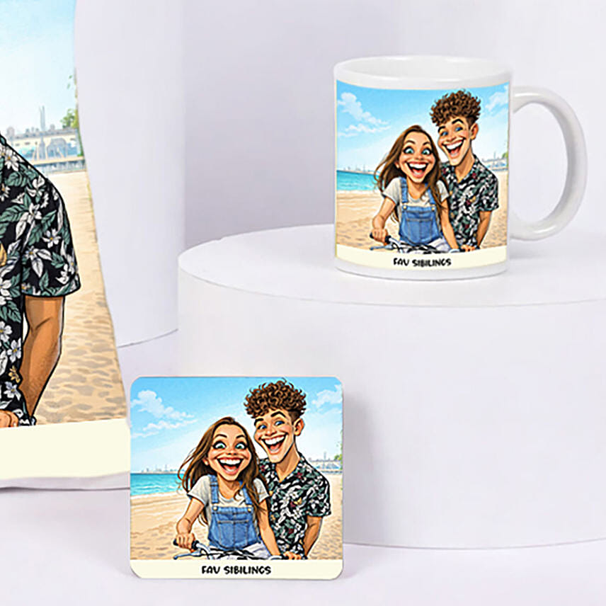 Fav Siblings Cushion Mug Set