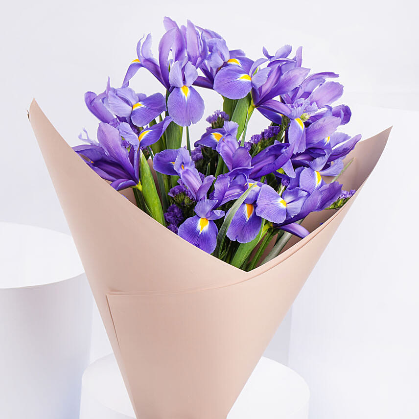 February Birthday Iris Flowers Bouquet