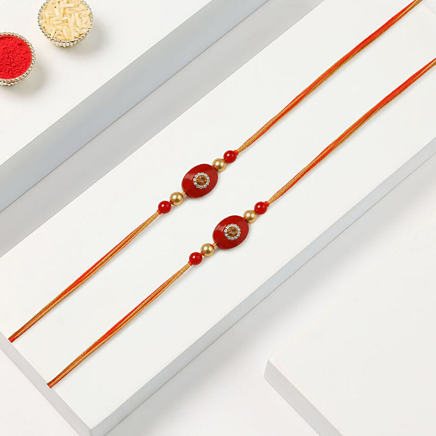 Festive Beads Rakhi Set Of 2