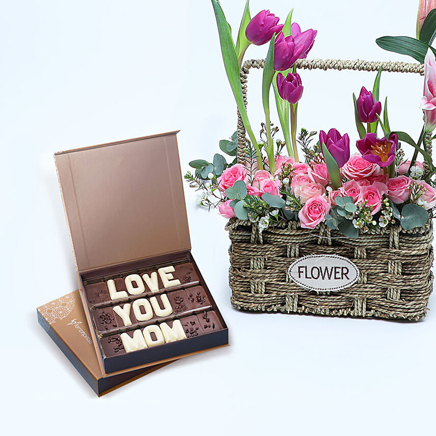 Floral Basket of Love N Care with Chocolates