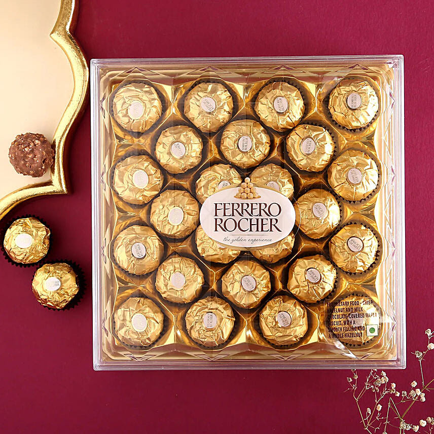 Floral Heritage Round Rakhi Trio N Ferrero Rocher 24 Pcs