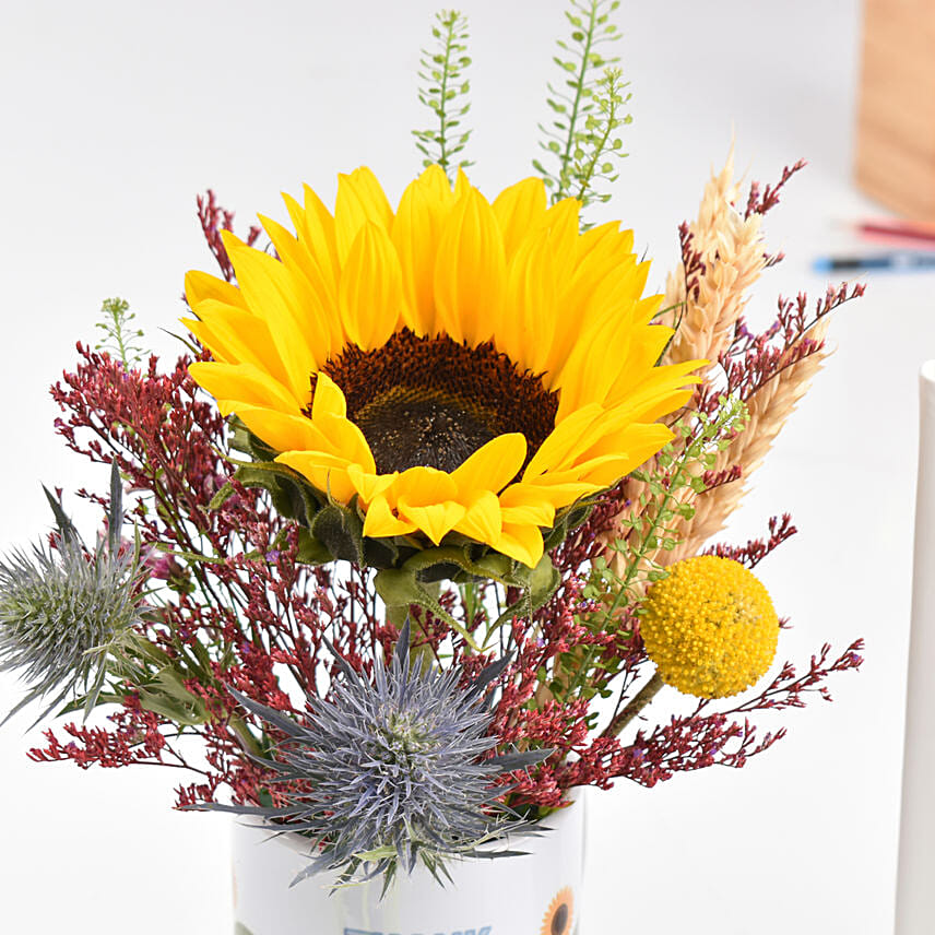 Flower And Personalised Clock For Teacher