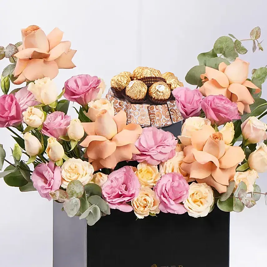 Flowers Warmth With Chocolates