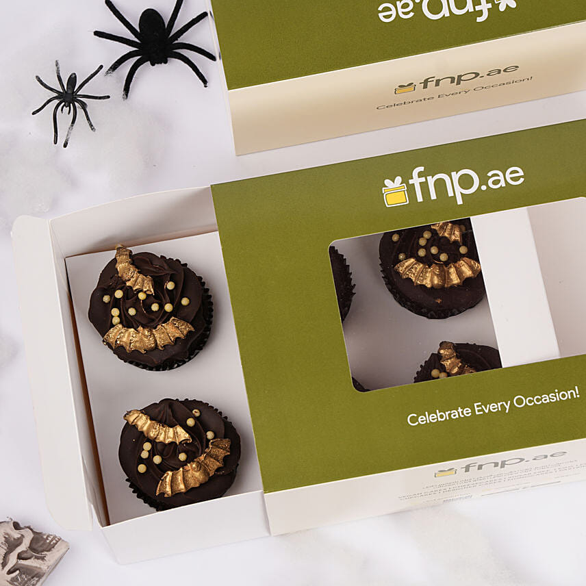 Flying Bat Halloween Cupcakes