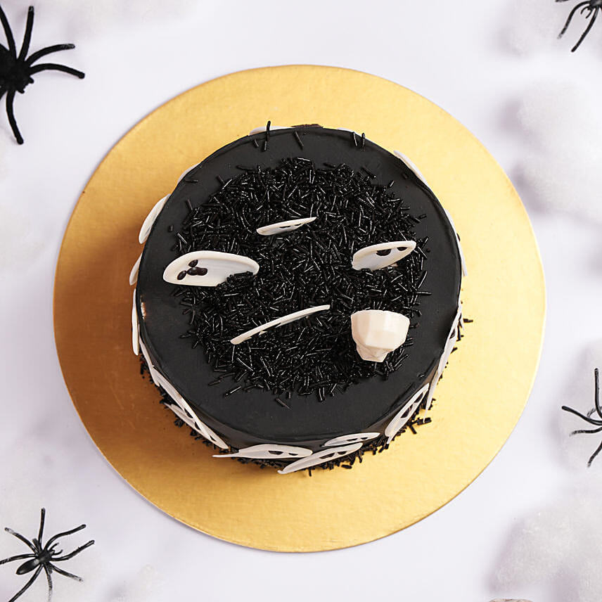 Flying Ghosts Halloween Chocolate Cake