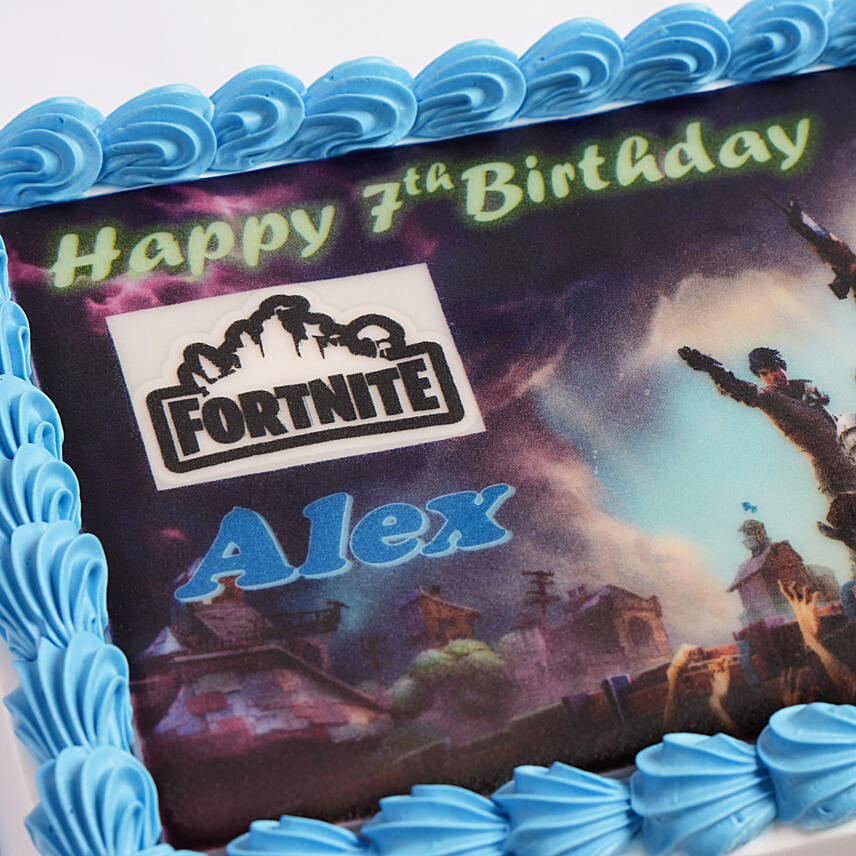 Fortnite Birthday Marble Photo Cake