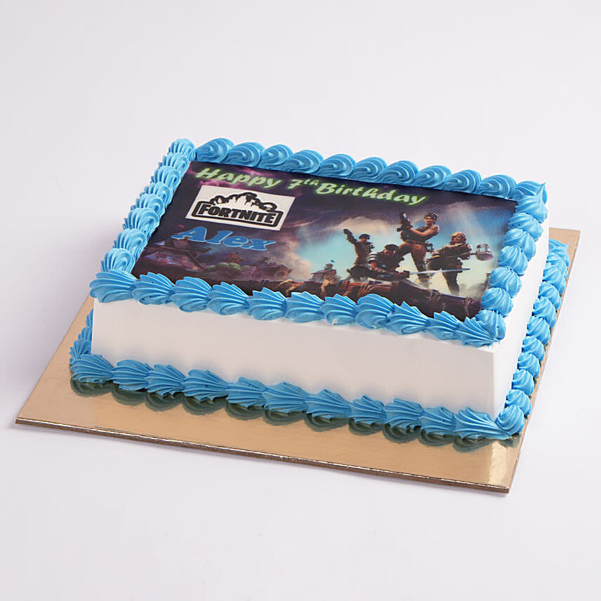 Fortnite Birthday Marble Photo Cake