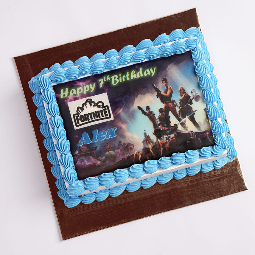 Fortnite Birthday Vanilla Photo Cake