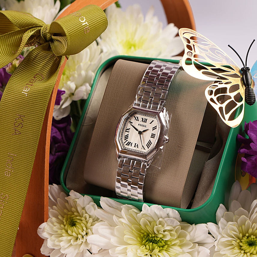 Fossil Watch Gift Basket for Her