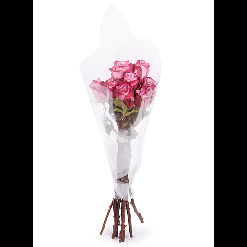 Fresh Bunch of Purple Roses 10 Roses