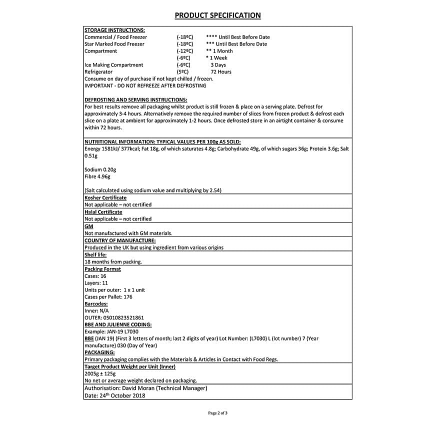 Frozen Belgian Choco Fudge Cake Vegan