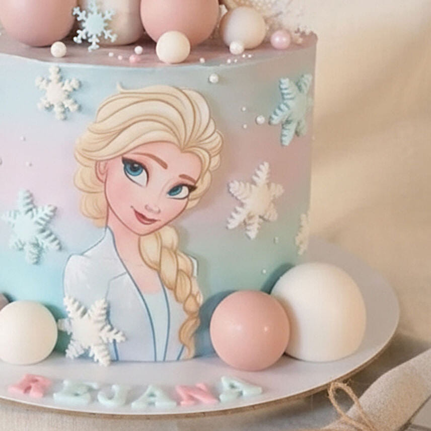 Frozen Princess Theme Chocolate Fudge Cake 1.5 KG