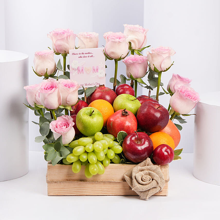 Fruits And Flowers Tray For Moms Love