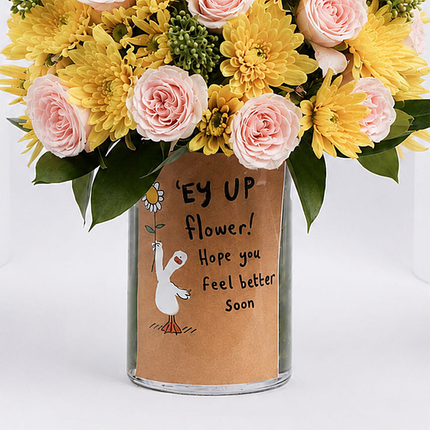 Get Well Soon Message Flowers Arrangement