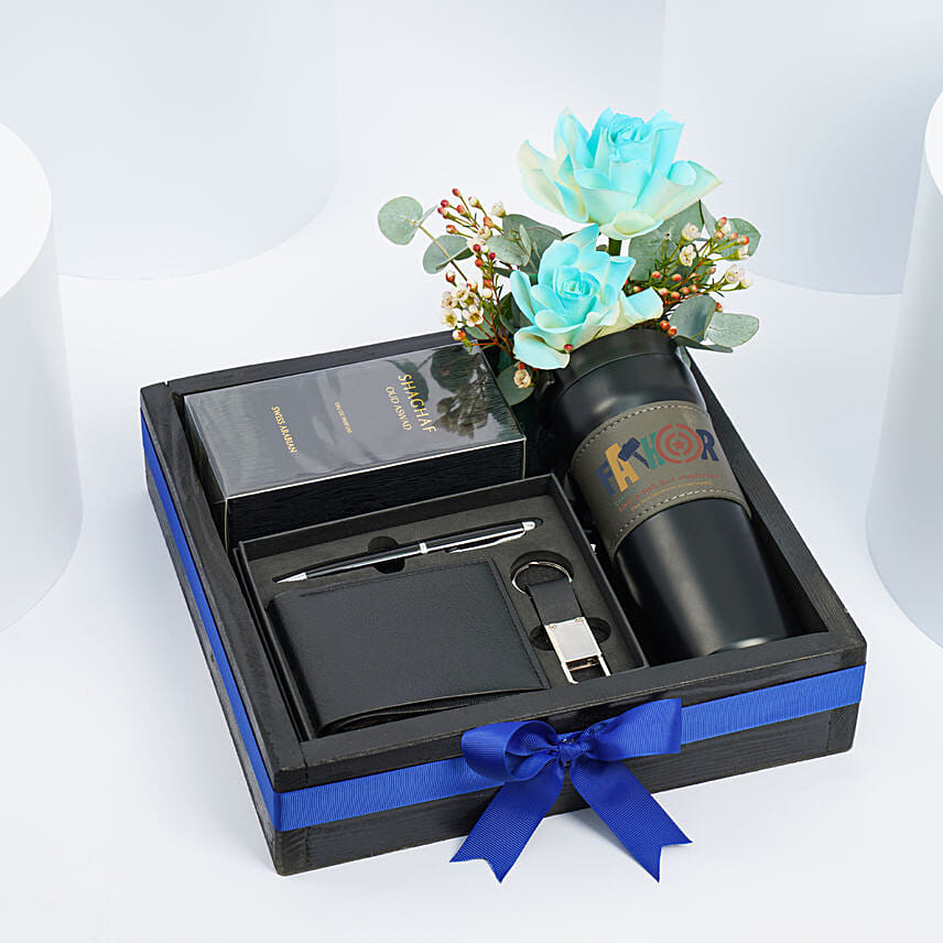 Gift Hamper For Him With Swiss Arabian Shaghaf Oud Aswad