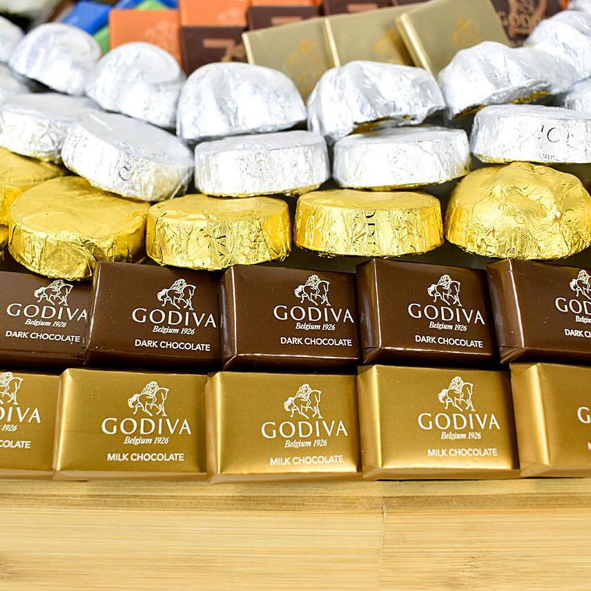 Godiva Chocolates and Flowers Arrangement