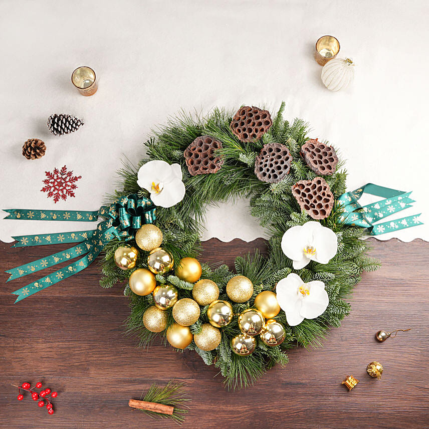 Gold and Green Wreath
