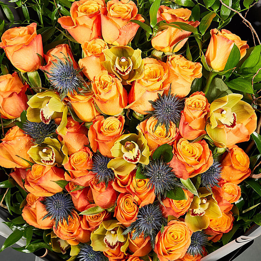 Grand Orange Roses Bouquet