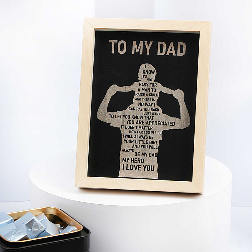 Gratitude For Dad Frame And Chocolates