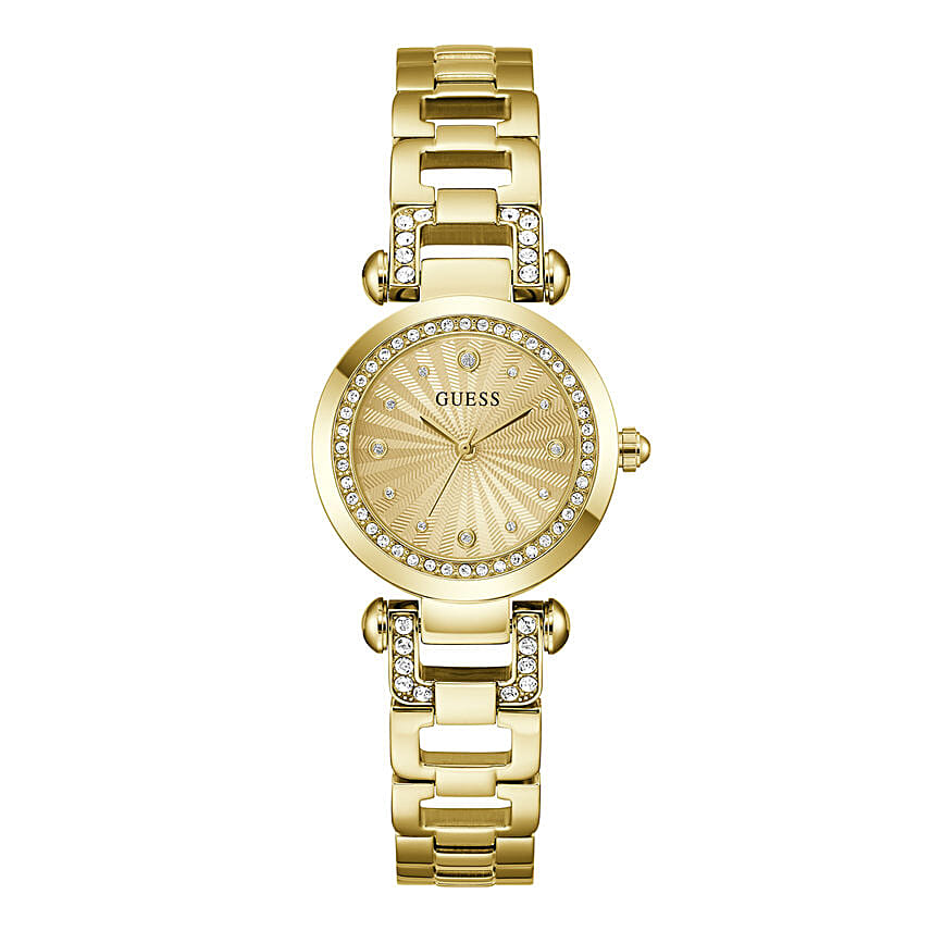 Guess Champagne Dial Quartz Watch Git Box For Her